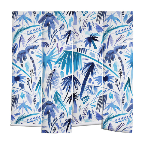 Ninola Design Tropical Relaxing Palms Blue Wall Mural