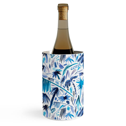 Ninola Design Tropical Relaxing Palms Blue Wine Chiller