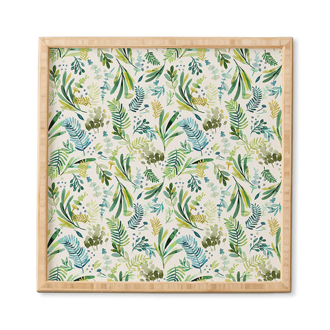 Ninola Design Tuscany Olive Green Leaves Framed Wall Art