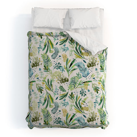 Ninola Design Tuscany Olive Green Leaves Comforter