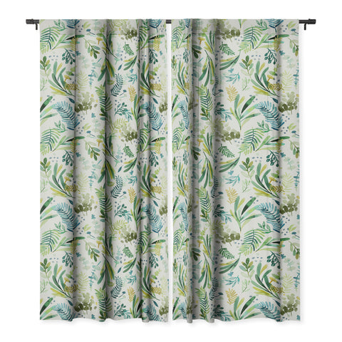 Ninola Design Tuscany Olive Green Leaves Blackout Non Repeat