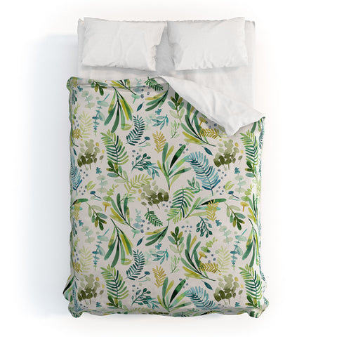 Ninola Design Tuscany Olive Green Leaves Duvet Cover