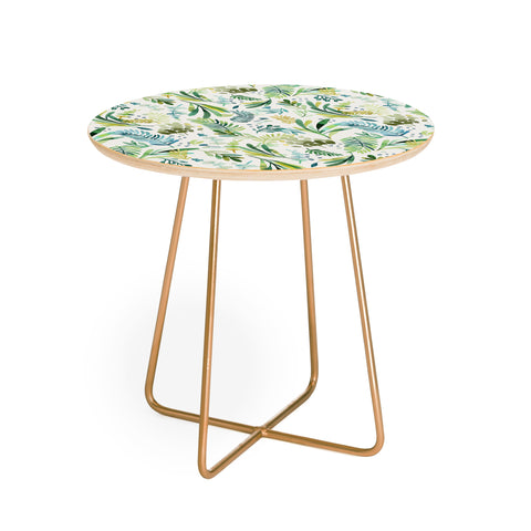 Ninola Design Tuscany Olive Green Leaves Round Side Table