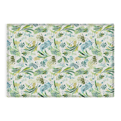 Ninola Design Tuscany Olive Green Leaves Outdoor Rug