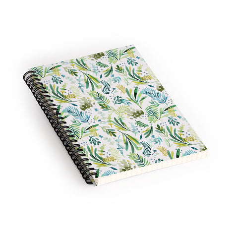 Ninola Design Tuscany Olive Green Leaves Spiral Notebook