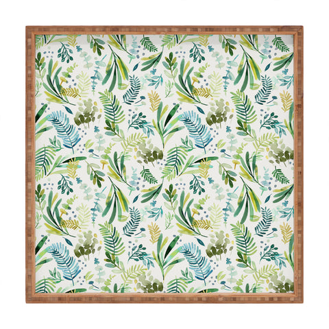 Ninola Design Tuscany Olive Green Leaves Square Tray
