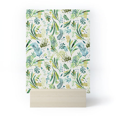 Ninola Design Tuscany Olive Green Leaves Mini Art Print