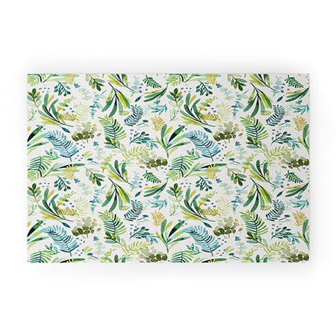 Ninola Design Tuscany Olive Green Leaves Welcome Mat