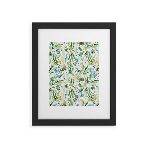 Ninola Design Tuscany Olive Green Leaves Framed Art Print