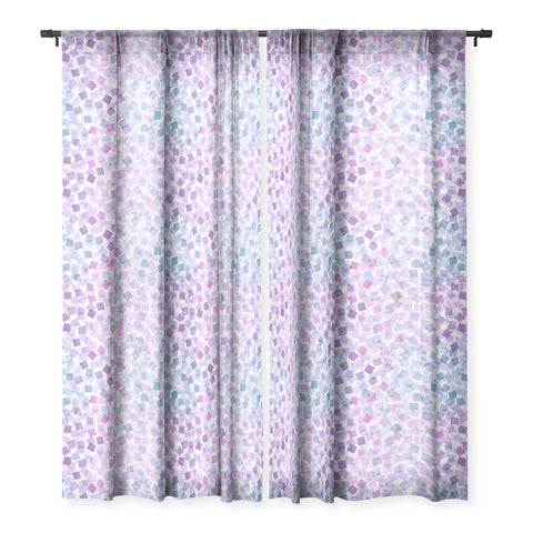 Ninola Design Very Peri Plaids Confetti Sheer Window Curtain