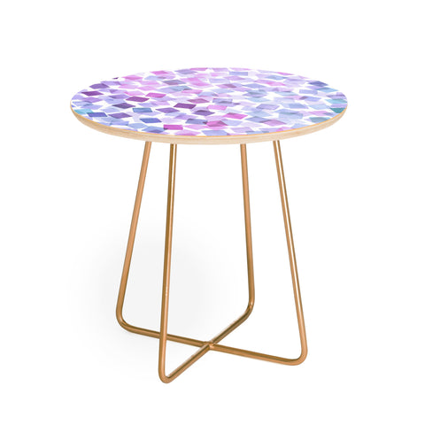Ninola Design Very Peri Plaids Confetti Round Side Table