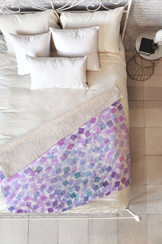 Ninola Design Very Peri Plaids Confetti Fleece Throw Blanket
