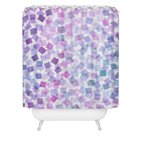 Ninola Design Very Peri Plaids Confetti Shower Curtain