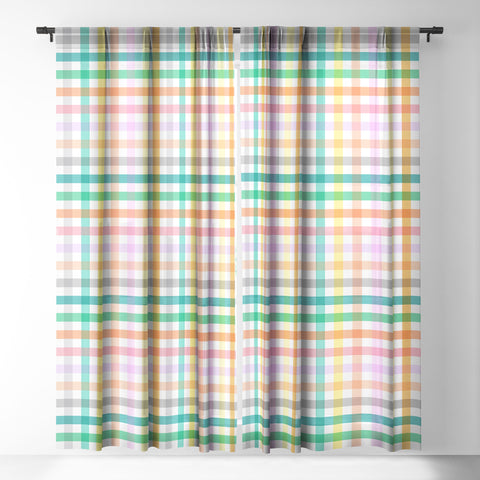 Ninola Design Vichy Spring Colorful Picnic Sheer Window Curtain