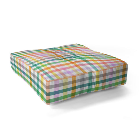 Ninola Design Vichy Spring Colorful Picnic Floor Pillow Square