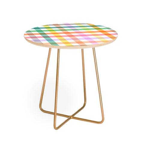 Ninola Design Vichy Spring Colorful Picnic Round Side Table