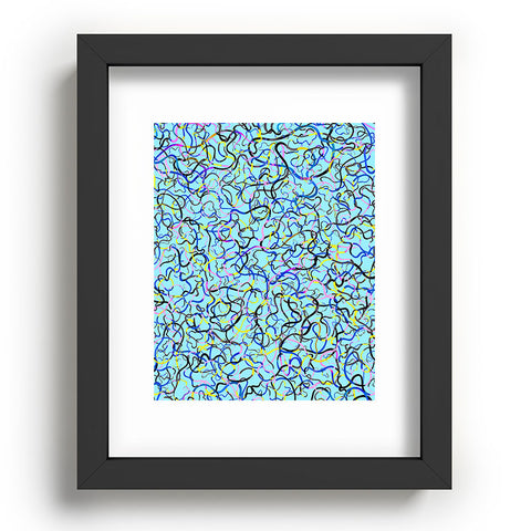Ninola Design Water drawings blue Recessed Framing Rectangle