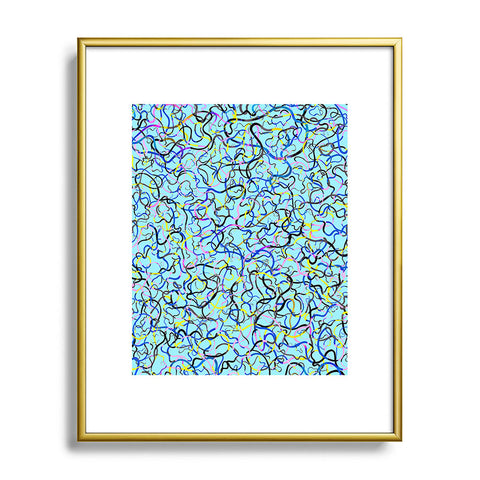 Ninola Design Water drawings blue Metal Framed Art Print
