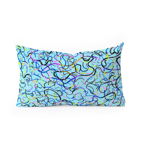 Ninola Design Water drawings blue Oblong Throw Pillow