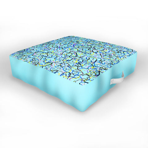 Ninola Design Water drawings blue Outdoor Floor Cushion