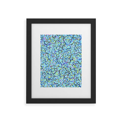 Ninola Design Water drawings blue Framed Art Print