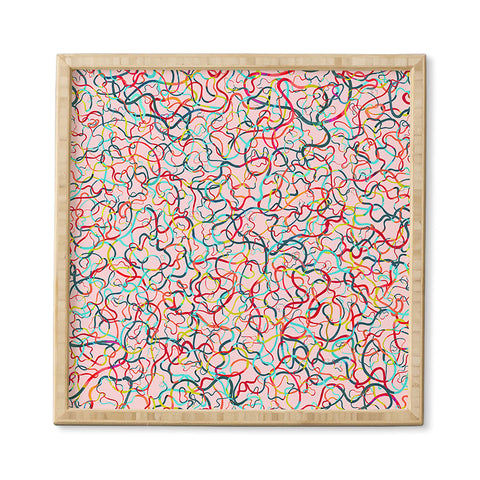 Ninola Design Water drawings pink Framed Wall Art