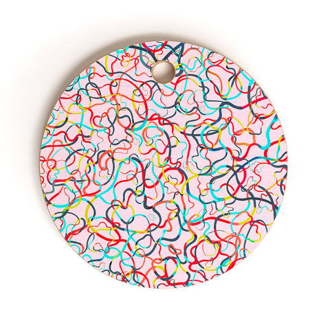 Ninola Design Water drawings pink Cutting Board Round