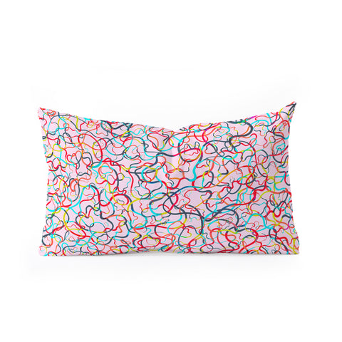 Ninola Design Water drawings pink Oblong Throw Pillow