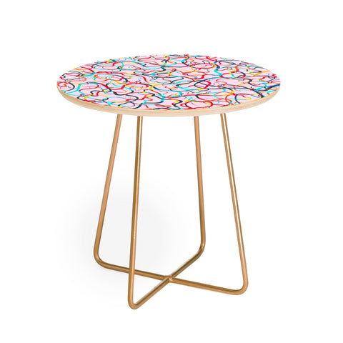 Ninola Design Water drawings pink Round Side Table