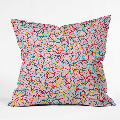 Ninola Design Water drawings pink Outdoor Throw Pillow