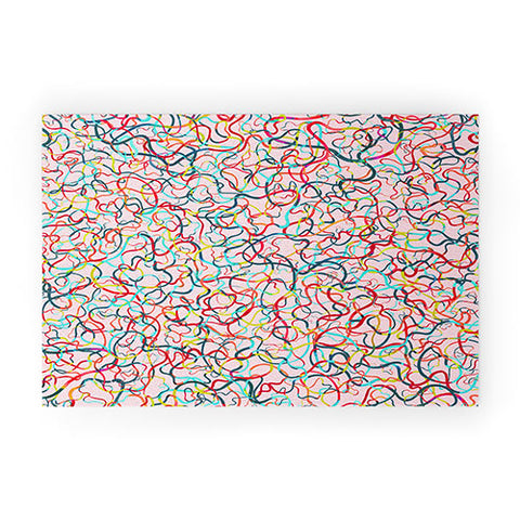 Ninola Design Water drawings pink Welcome Mat