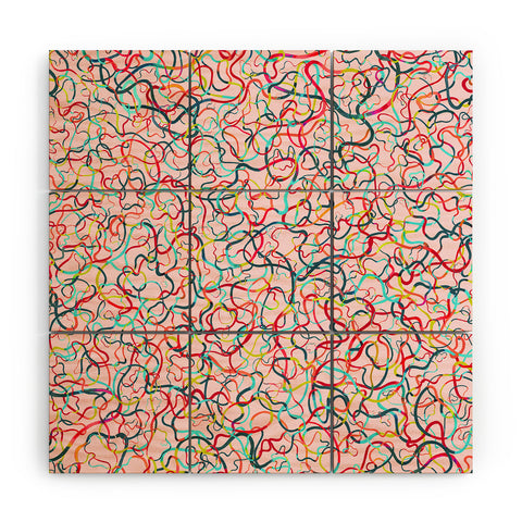 Ninola Design Water drawings pink Wood Wall Mural