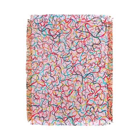 Ninola Design Water drawings pink Throw Blanket