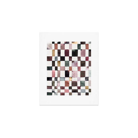 Ninola Design Watercolor checker Company is coming Art Print