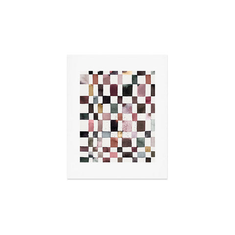 Ninola Design Watercolor checker Company is coming Art Print