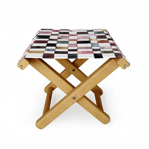 Ninola Design Watercolor checker Company is coming Folding Stool