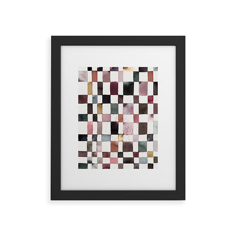 Ninola Design Watercolor checker Company is coming Framed Art Print
