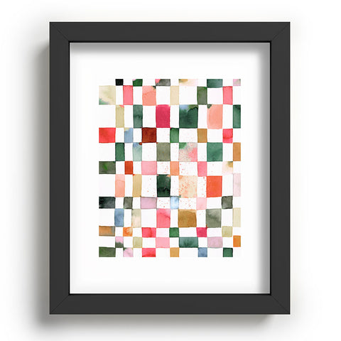 Ninola Design Watercolor checker Yuletide Recessed Framing Rectangle