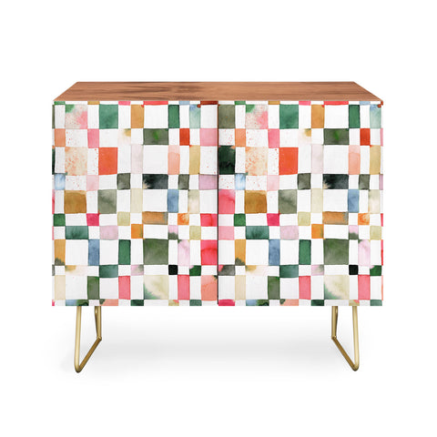 Ninola Design Watercolor checker Yuletide Credenza