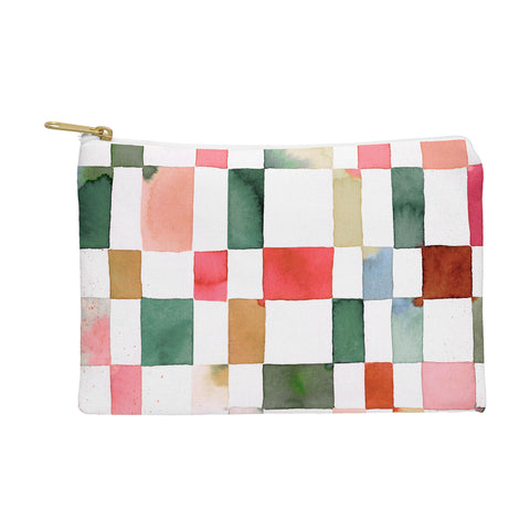 Ninola Design Watercolor checker Yuletide Pouch