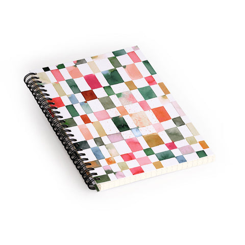 Ninola Design Watercolor checker Yuletide Spiral Notebook