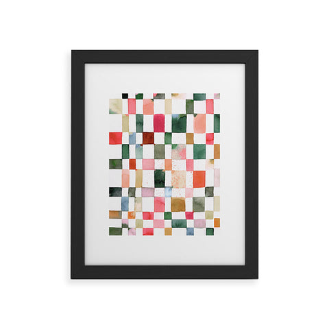 Ninola Design Watercolor checker Yuletide Framed Art Print