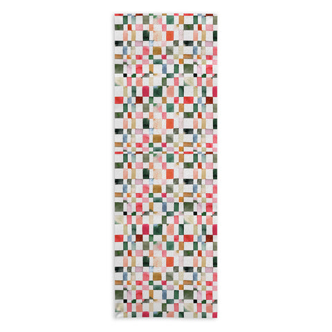 Ninola Design Watercolor checker Yuletide Yoga Towel