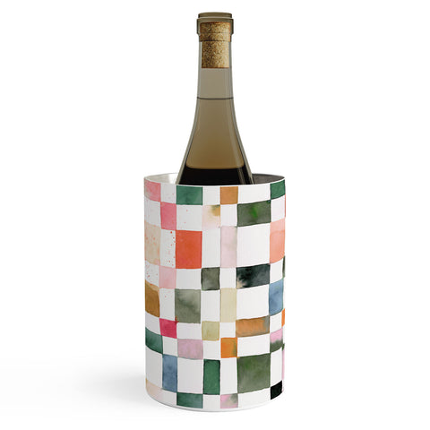 Ninola Design Watercolor checker Yuletide Wine Chiller