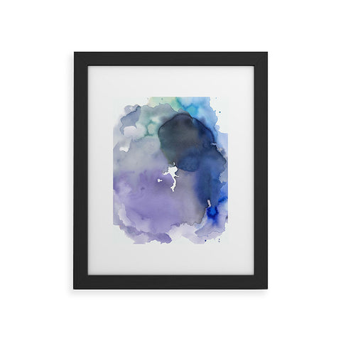 Ninola Design Watercolor Circle Blue Framed Art Print