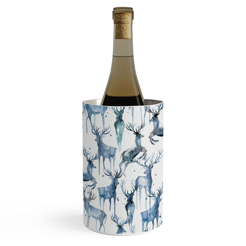 Ninola Design Watercolor Deers Cold Blue Wine Chiller