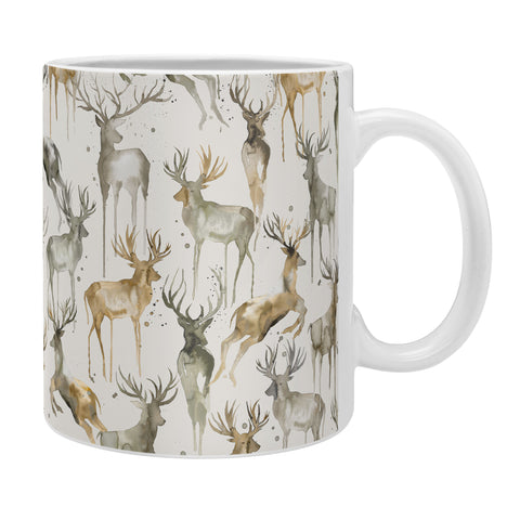 Ninola Design Watercolor Deers Golden Coffee Mug