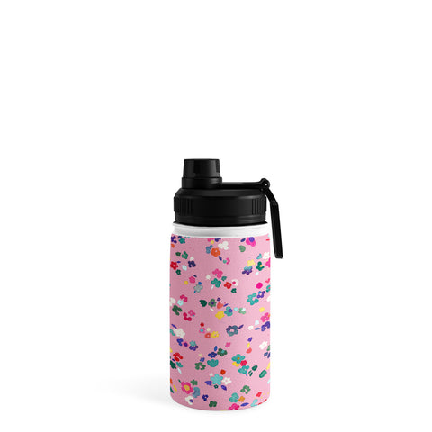 Ninola Design Watercolor Ditsy Flowers Pink Water Bottle