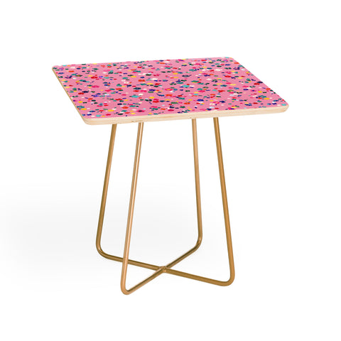 Ninola Design Watercolor Ditsy Flowers Pink Side Table