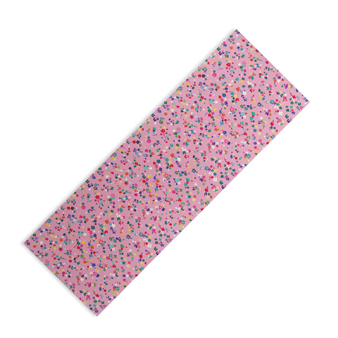 Ninola Design Watercolor Ditsy Flowers Pink Yoga Mat